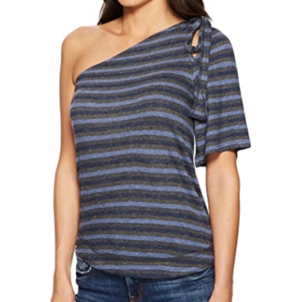 NWT Lucky brand one shoulder striped top - Picture 4 of 8